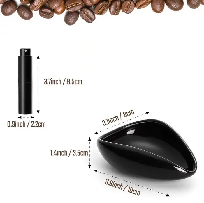 Ensemble de tasses et cuillères doseuses de grains de café, kit de plateau doseur en céramique pour café ou thé, accessoires pour expresso en céramique couleur douce pour matin paisible et rassemblement familial