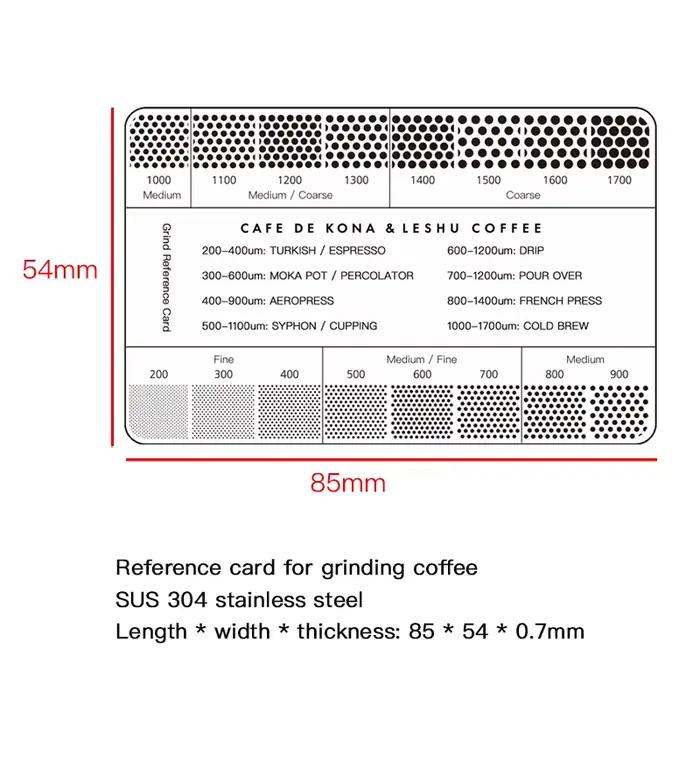 Carte de référence en acier inoxydable pour la mouture de café CAFEDEKONA idéale pour amateurs de café et professionnels búsqueda de calidad excepcional
