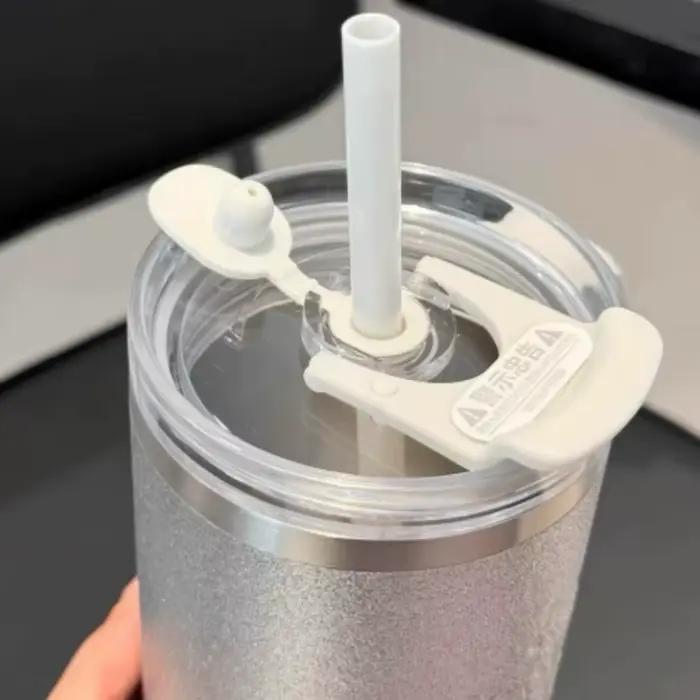 Mug Starbucks en acier inoxydable argenté scintillant de 900 ml avec poignée ergonomique