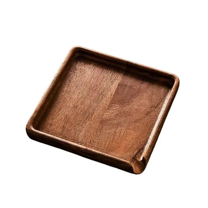 Plateau à thé pu-erh en bois de noyer avec boîte à thé intégrée pour cérémonies de thé et décoration d'intérieur élégante