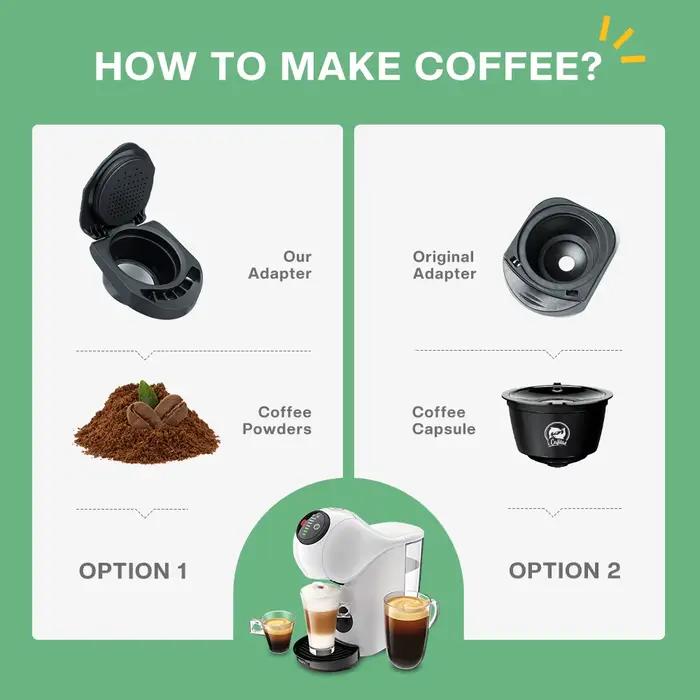 Adaptateur de Café Réutilisable en Matériau PP Durables pour Machines Dolce Gusto PICCOLO XS/Genio S Compatible avec Toutes les Marques de Café Moulu Occasions Spéciales Économique et Écologique