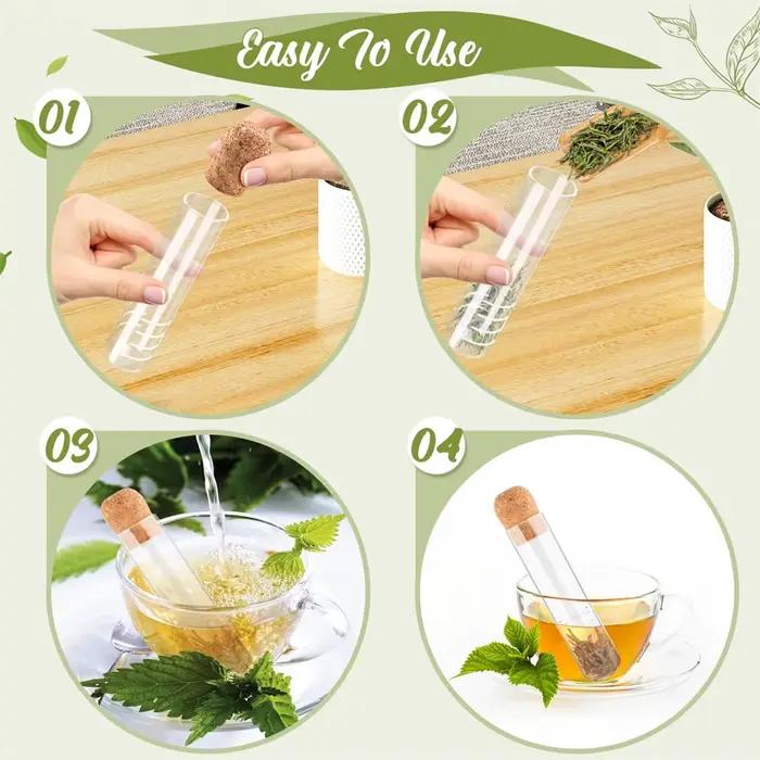 Infuseur à thé en verre avec couvercle en liège