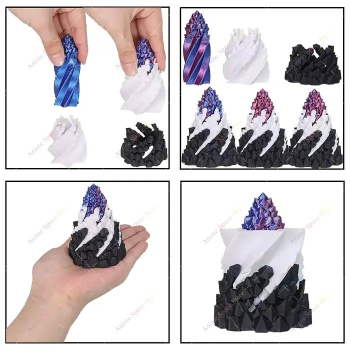 Cône en spirale à trois couches en plastique ornements imprimés en 3D pour la décoration et le fidgeting occasions spéciales cadeau unique