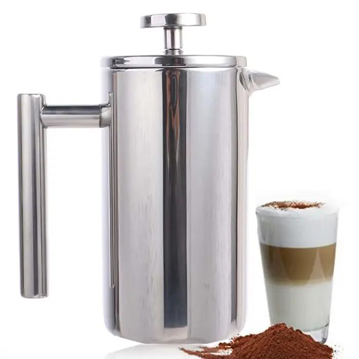 Cafetière à piston française 350 ml en acier inoxydable à double paroi