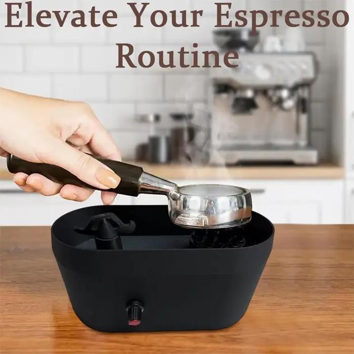 Banc de travail automatique pour le nettoyage des porte-filtres avec brosse kit de nettoyage machine à expresso compatible systèmes de café 51 53 58 mm occasionnels entretien café professionnel amateur