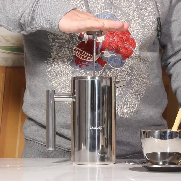 Meilleure cafetière à presse française – Double paroi en acier inoxydable 304