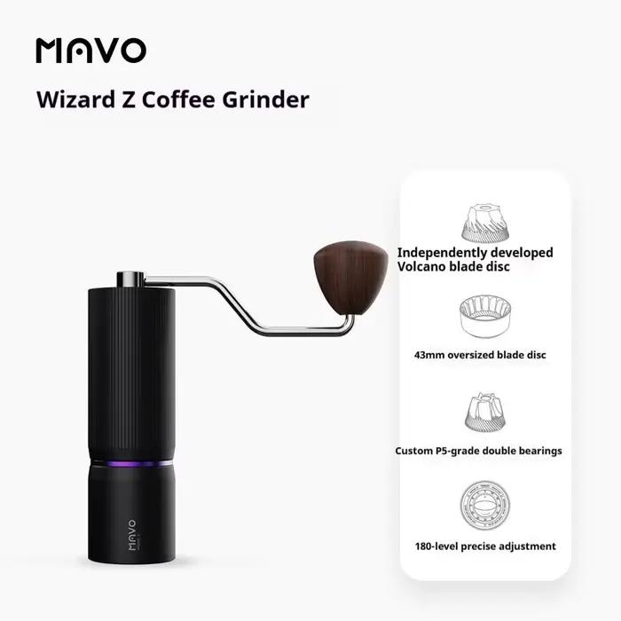 Moulin à café manuel MAVO Wizard Z 2.0 avec broyeur réglable pour café filtre, expresso, maison et extérieur