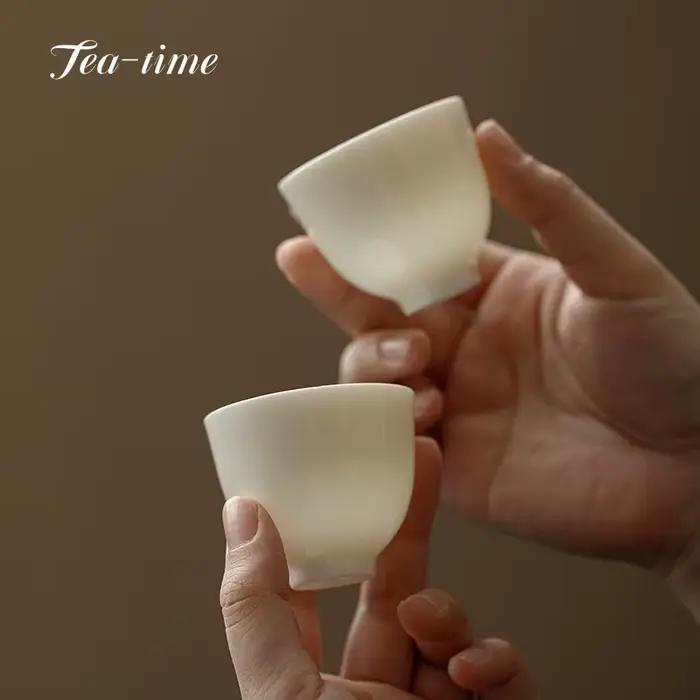 Dehua-Petite Tasse à Thé en Porcelaine Blanche
