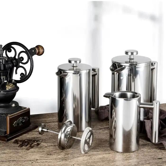 Cafetière à pression française en acier inoxydable