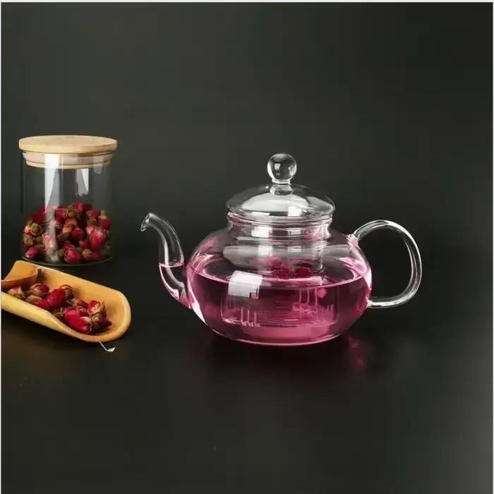 Service à thé en verre borosilicate de haute qualité avec infuseur