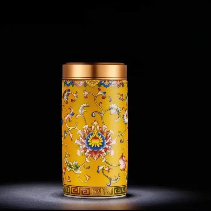 Boîte à thé en céramique émaillée pour collectionner et organiser les thés élégamment chez soi ou à offrir pour les occasions spéciales