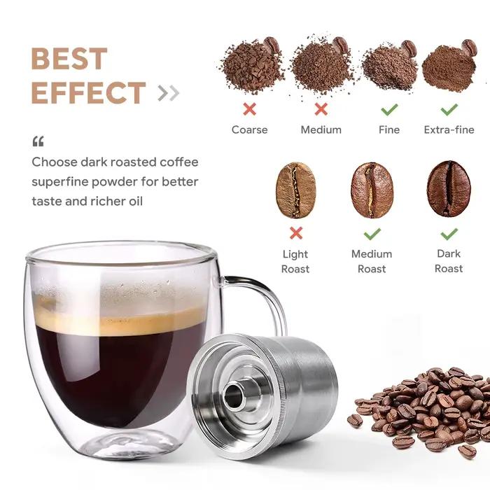 Capsules de café réutilisables en acier inoxydable