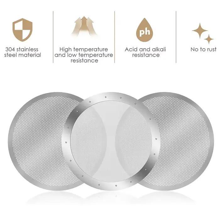 Filtres à café réutilisables en métal argenté pour café expresso et AeroPress, économiques et écologiques pour une tasse de café pure et savoureuse