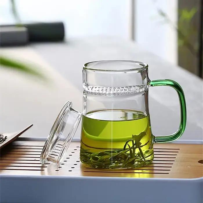 Tasse à thé en verre à degré de chaleur avec filtre