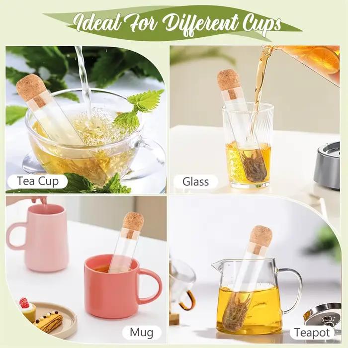 Infuseur à thé en verre avec couvercle en liège