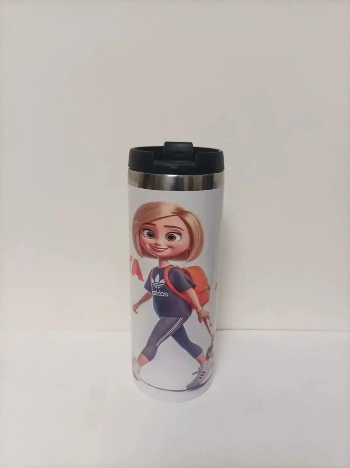 Gobelet thermos personnalisé 450ml design personnalisable logo photo nom texte pour bureau voyage événements familiaux cadeaux occasions spéciales