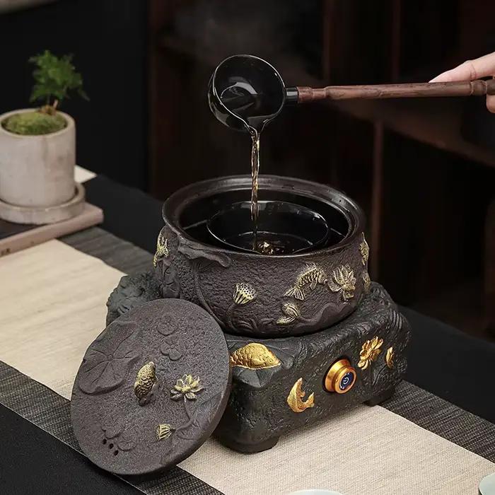 Théière en poterie style chinois pour brassage de thé rétro élégante pour maison bureau et célébrations d'anniversaire