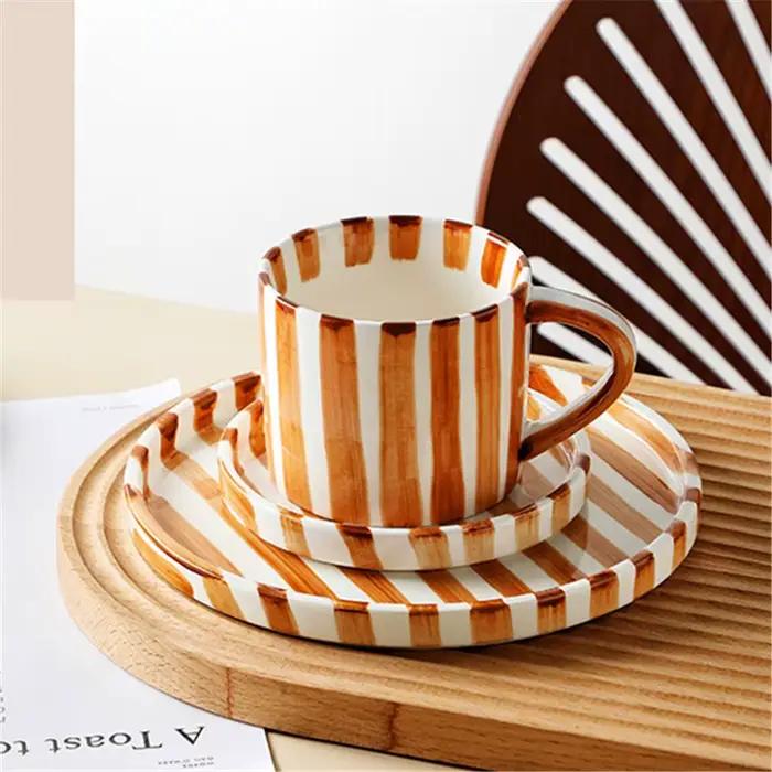 Tasse à café et thé de l'après-midi de 280ml en céramique porcelaine minimaliste pour usage quotidien et cadeaux d'occasions spéciales