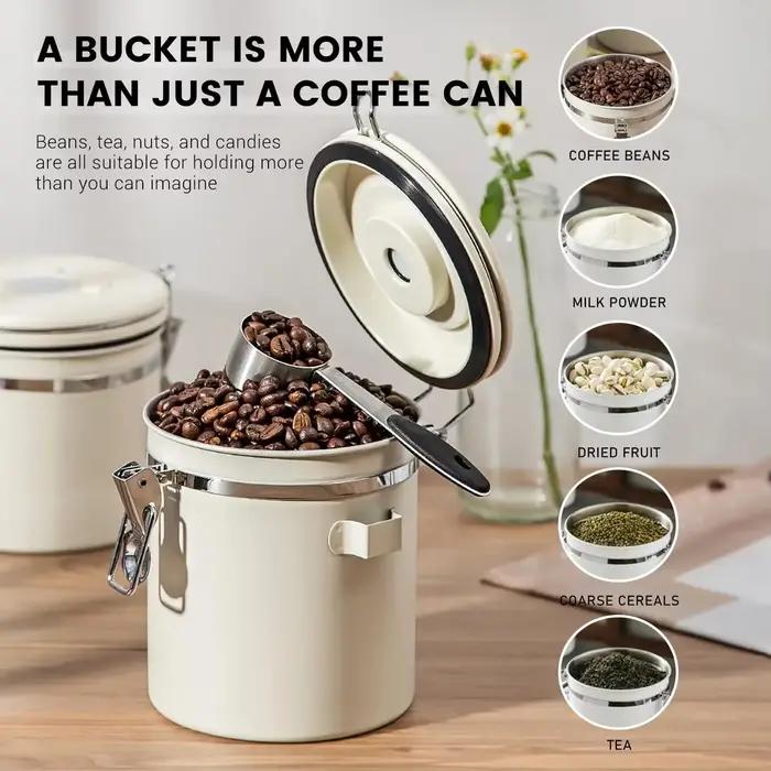Le récipient à café conserve la fraîcheur avec cuillère et couvercle de suivi de date avec Valve de Co2