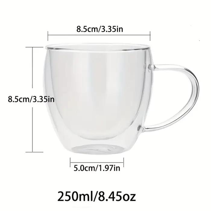 Tasses à café en verre Borosilicate à Double paroi de 250ml