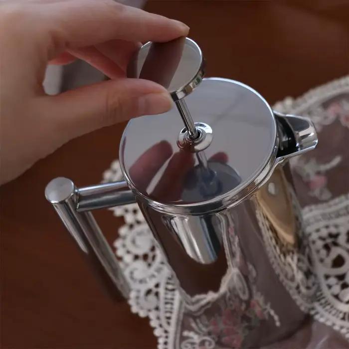 Cafetière à piston française 350 ml en acier inoxydable à double paroi
