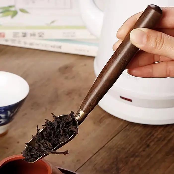 Cuillère à café Vintage à feuilles mobiles