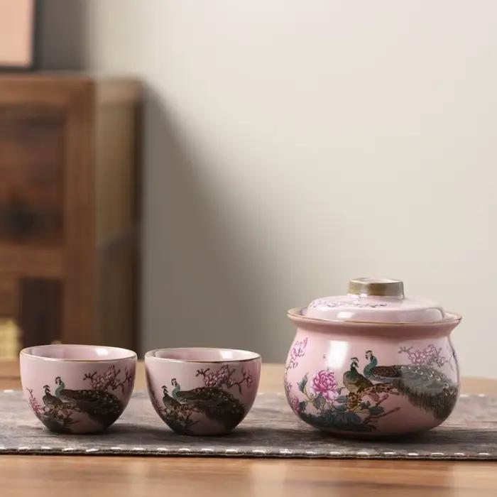 Service à thé rose Ruyao anti-chaleur