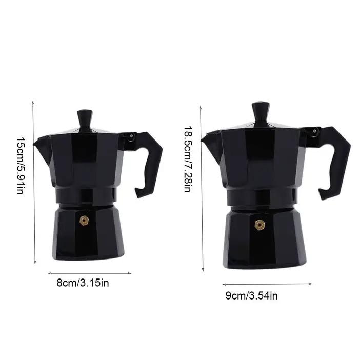 Cafetière Moka noire Vintage avec poignée