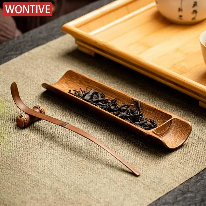 Cuillère à thé chinoise Chashaku traditionnelle à Long manche