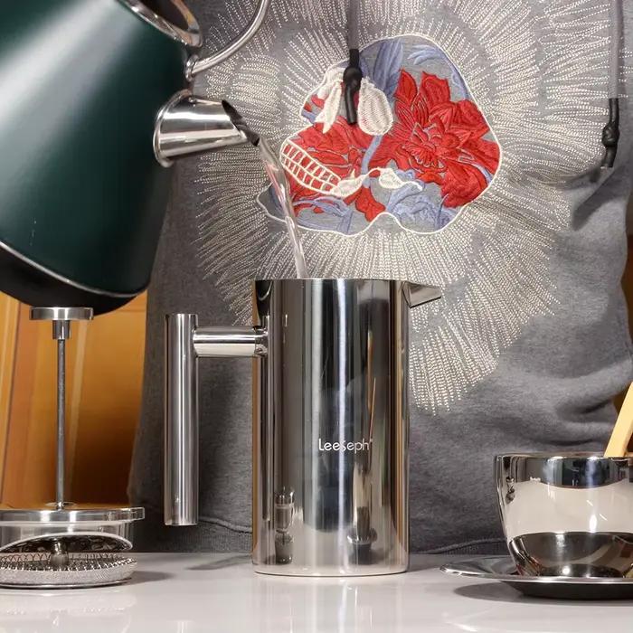 Meilleure cafetière à presse française – Double paroi en acier inoxydable 304