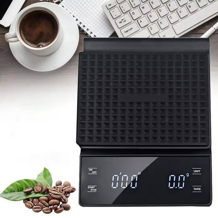 Balance à café numérique 3kg 0,1g avec minuterie et outils de cuisine pour amateurs de café espresso et filtre