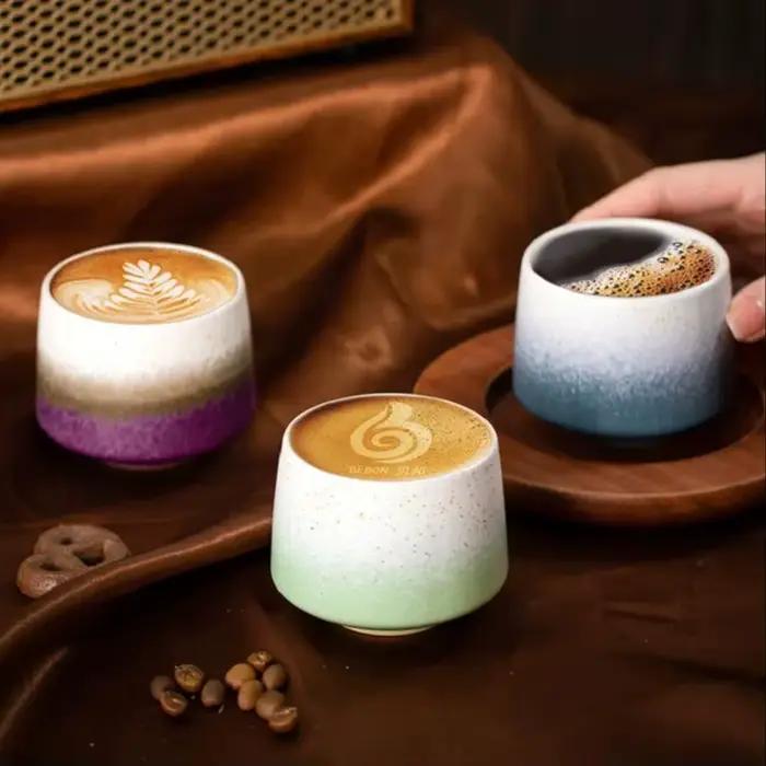 Tasse à café en céramique argile rétro 180ml pour usage quotidien et cadeaux spéciaux