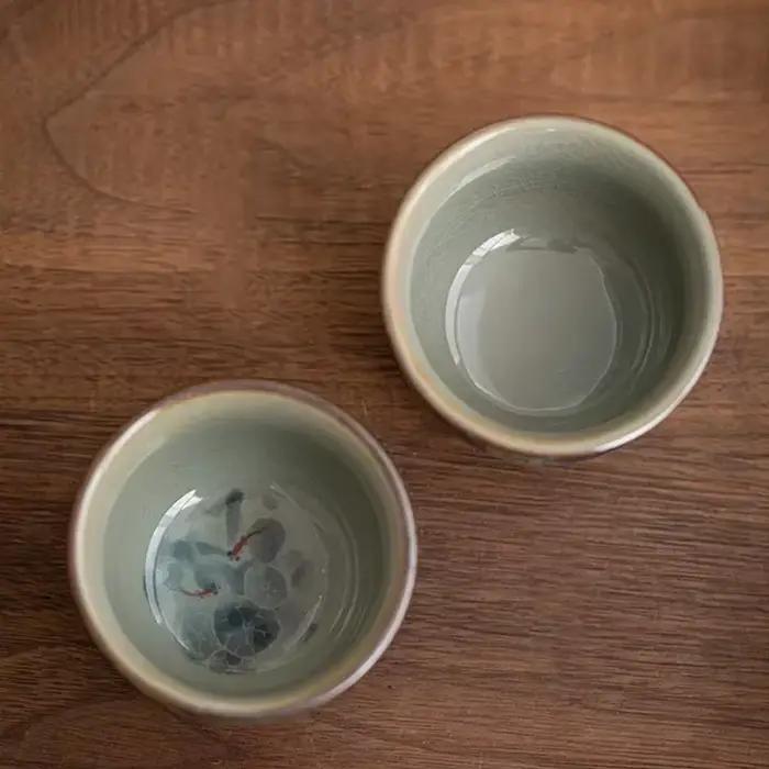 Tasse à thé chinoise en porcelaine bleue et blanche