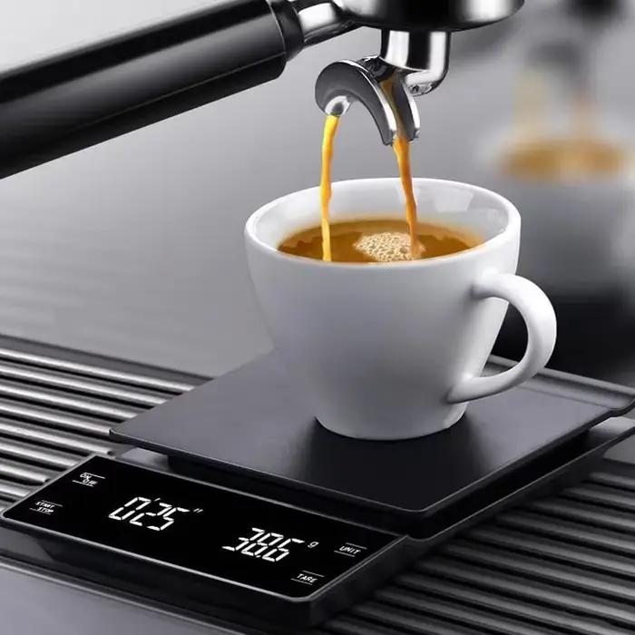 Balance à café numérique 3kg 0,1g avec minuterie et outils de cuisine pour amateurs de café espresso et filtre