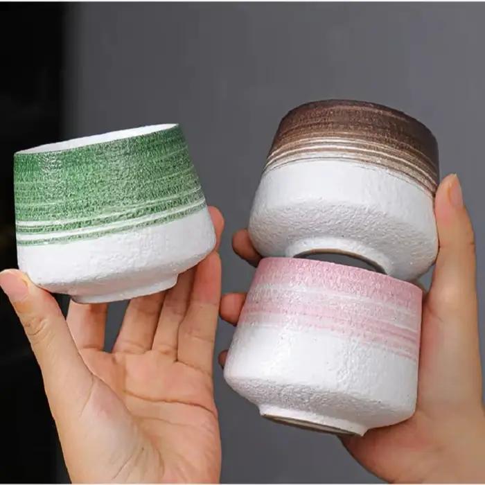 Tasse à café en céramique argile rétro 180ml pour usage quotidien et cadeaux spéciaux