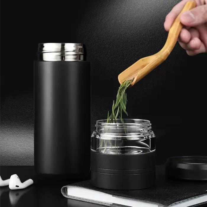 Infuseur à thé de 500ml acier inoxydable avec compartiment à thé indépendant pour hommes voyageurs et professionnels