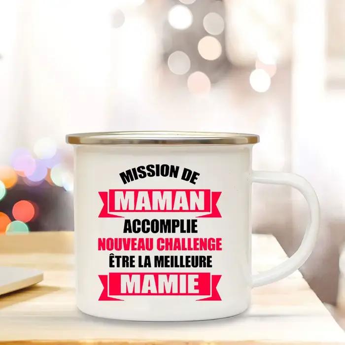 Super Mamie je t'aime imprimé tasse en émail boisson lait tasses à café annonce de grossesse
