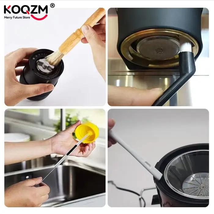 Ensemble de brosses de nettoyage pour machine à café en bois et acier inoxydable pour nettoyer et préserver la qualité du café occasions spéciales