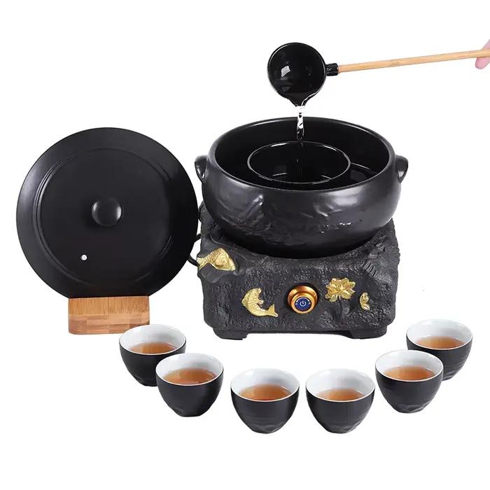 Théière en poterie style chinois pour brassage de thé rétro élégante pour maison bureau et célébrations d'anniversaire