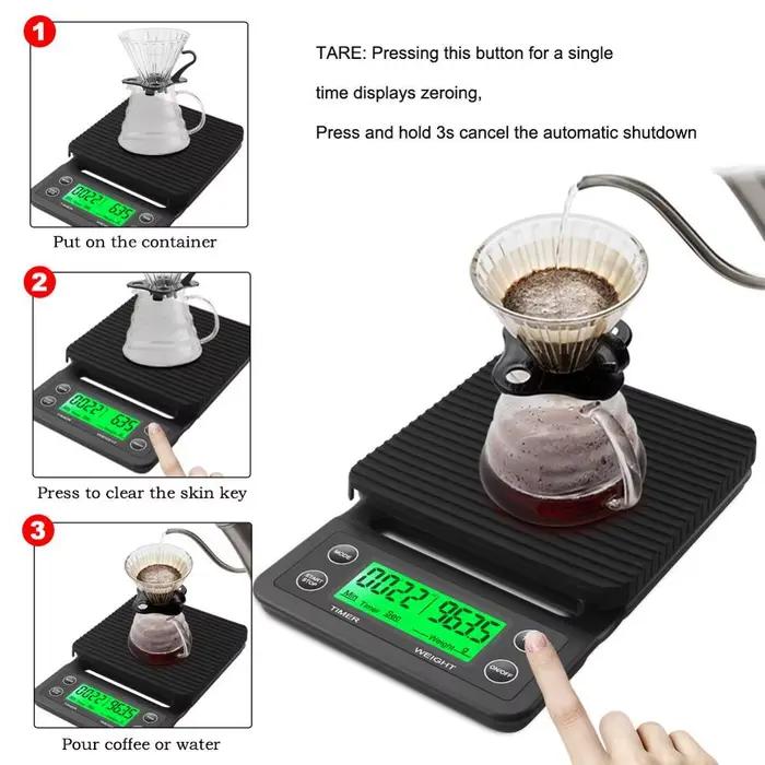 Balance à café goutte à goutte avec minuterie