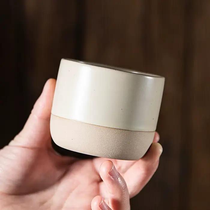 Tasse à café en céramique ronde japonaise faite à la main