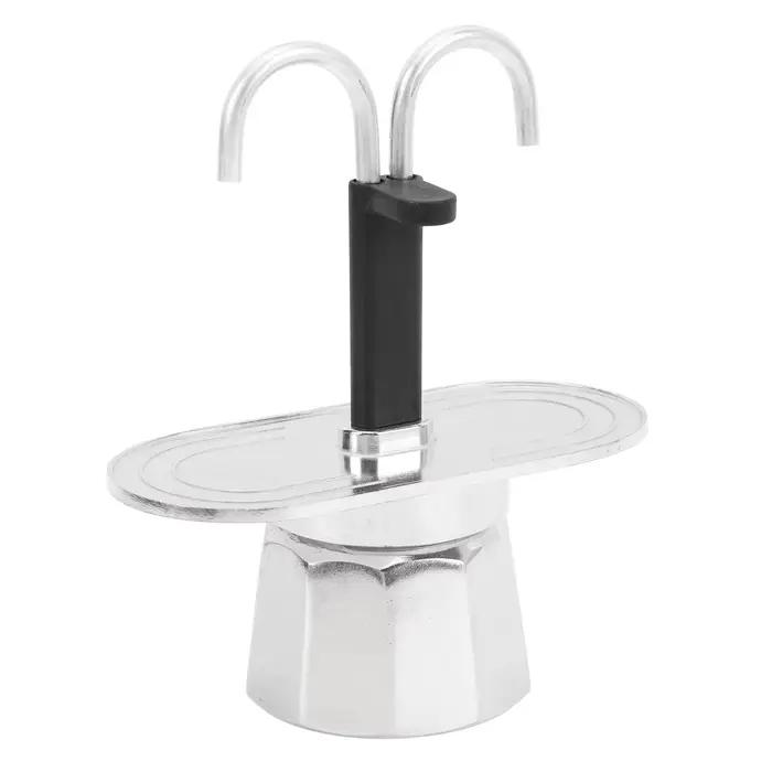 Cafetière italienne en alliage d'aluminium à double tête pour la maison