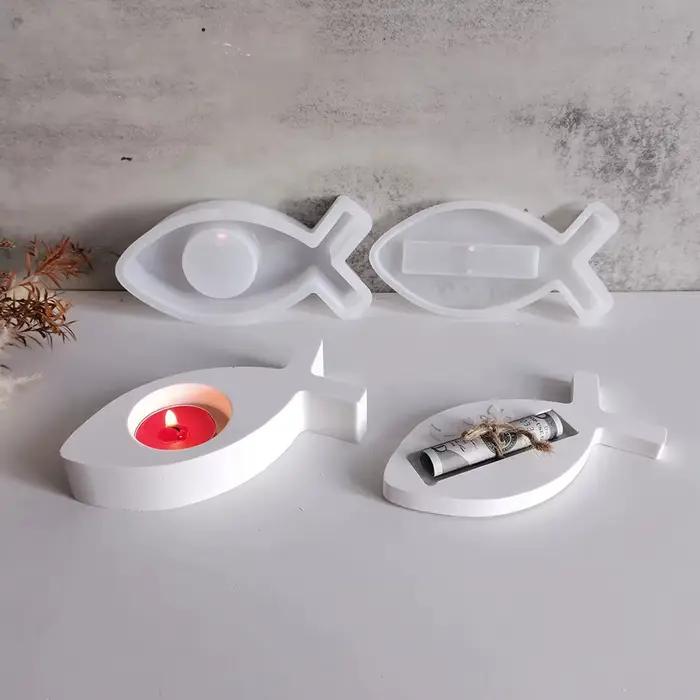 Moule en silicone pour lampe à thé en forme de poisson DIY artisanal pour la décoration intérieure et les projets de bricolage
