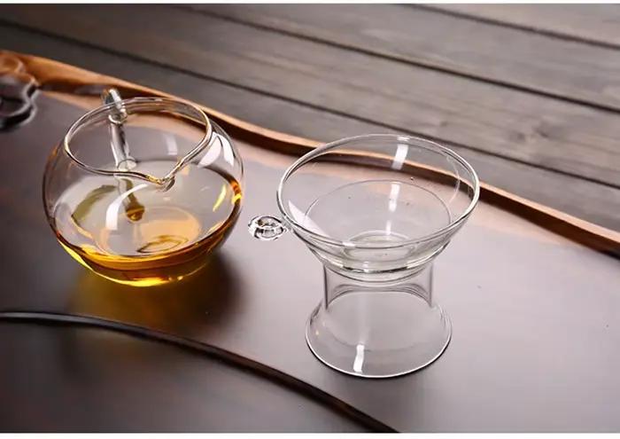 Passoire à thé en verre résistant à la chaleur avec poignée