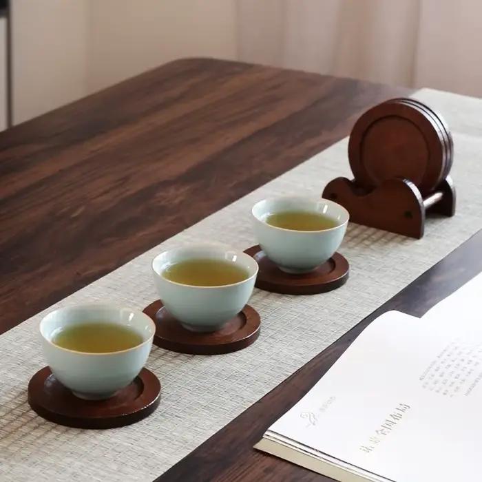 Sous-verres en bambou avec support