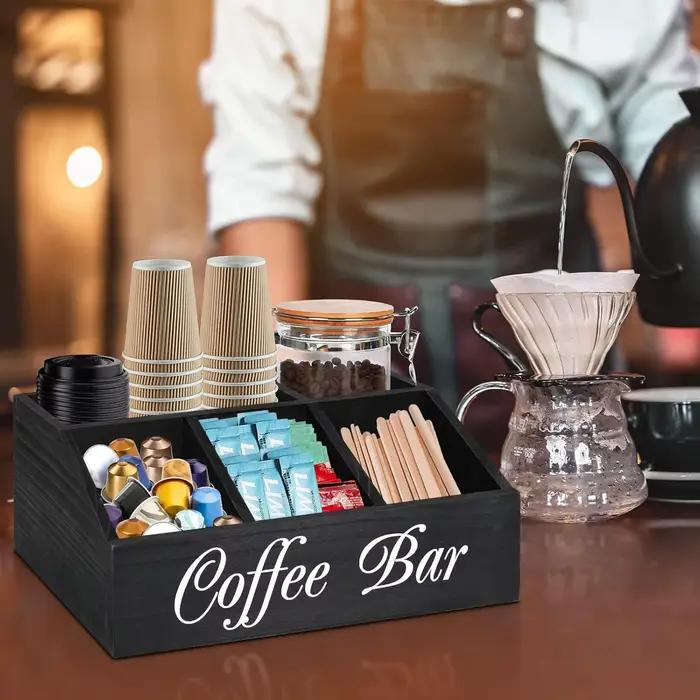 Boîte de rangement à café en bois