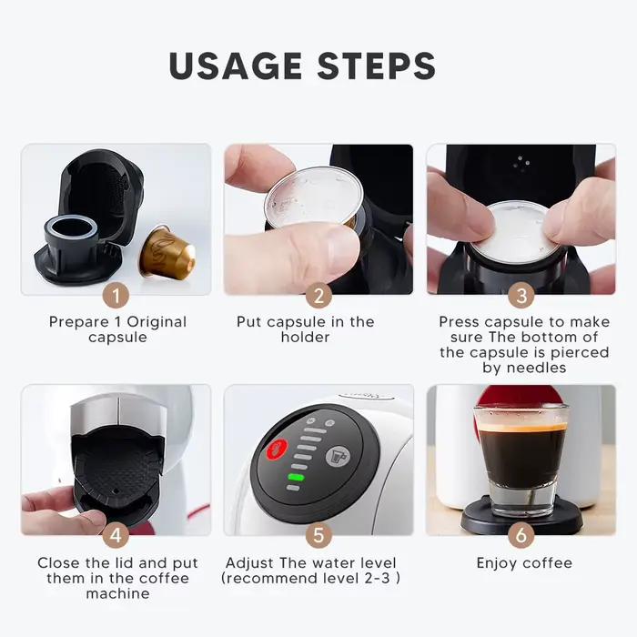 Adaptateur pour Machine à café Dolce Gusto avec capsule Nespresso originale/ajouter la poudre