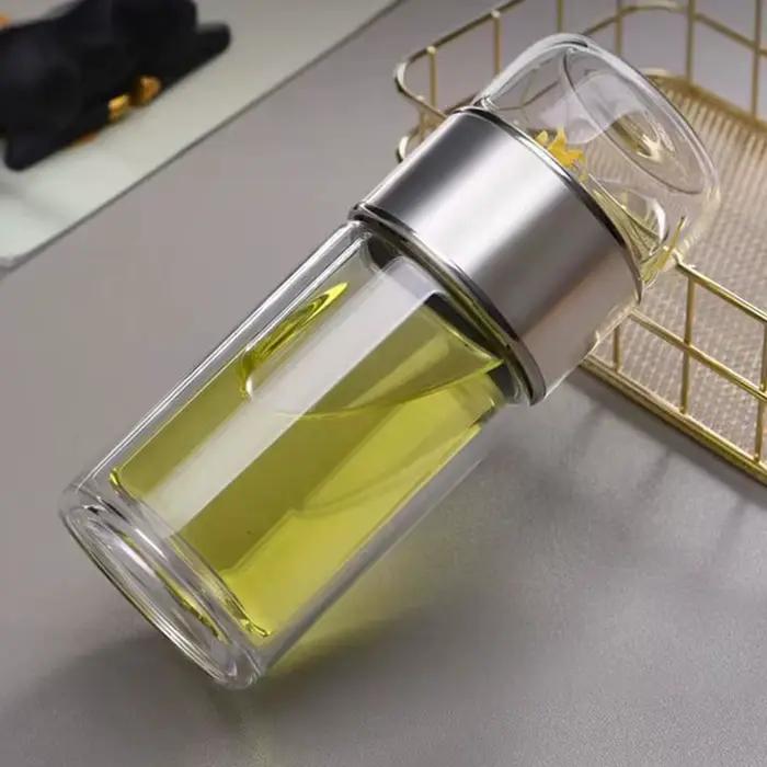 Bouteille d'eau de thé en verre à haute teneur en boro silicaté avec infuseur pour adultes occasions quotidiennes et randonnees