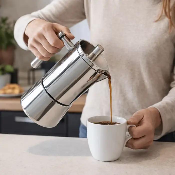 Cafetière italienne en acier inoxydable 200/300/600 ML