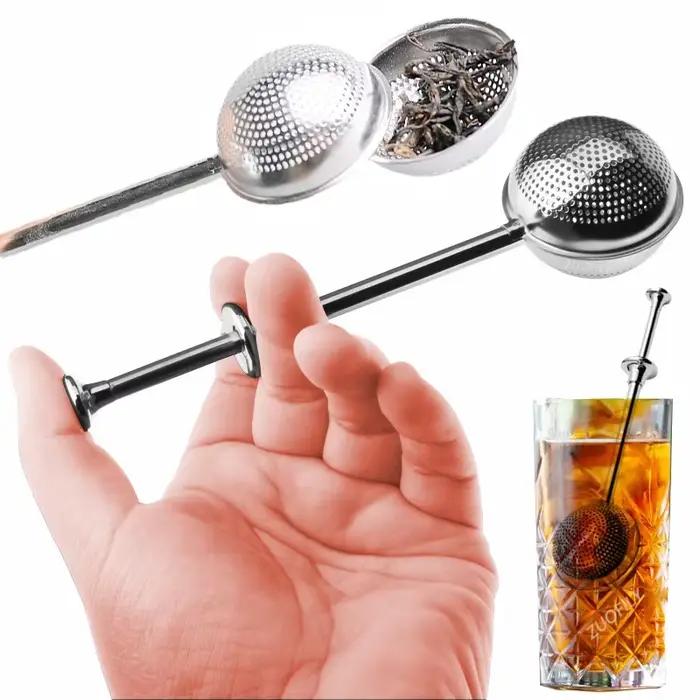Infuseur à thé télescopique réutilisable en acier inoxydable